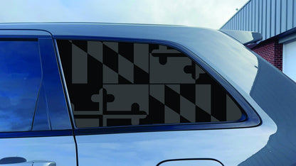 2011-2020 Jeep Grand Cherokee Quarter Window Decal Sticker - Maryland Flag - Matte Black