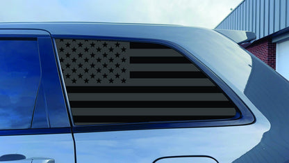 2011-2020 Jeep Grand Cherokee Quarter Window Decal - American Flag - Matte Black Vinyl Sticker