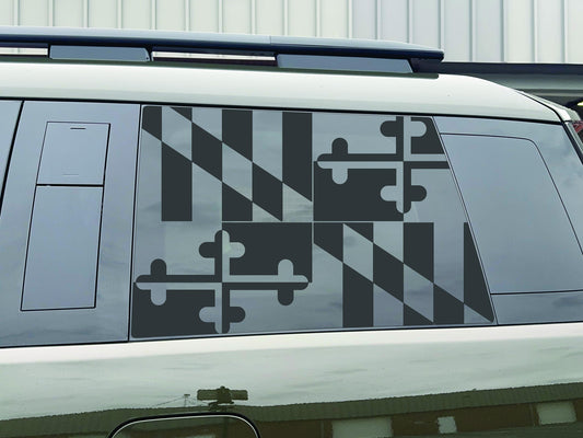 Hyundai Santa Fe Quarter Window Decal Sticker - 2024-2025 - Maryland Flag