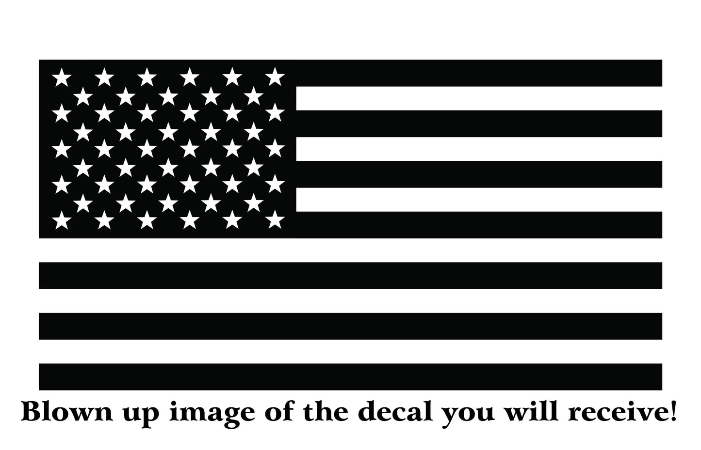 Matte Black American Flag Decal for Car, SUV, Truck