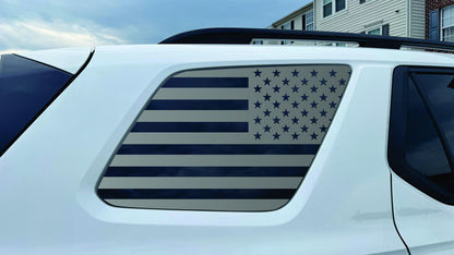 2023–2026 Honda Pilot Quarter Window Decal - American Flag – Matte Black Vinyl Sticker
