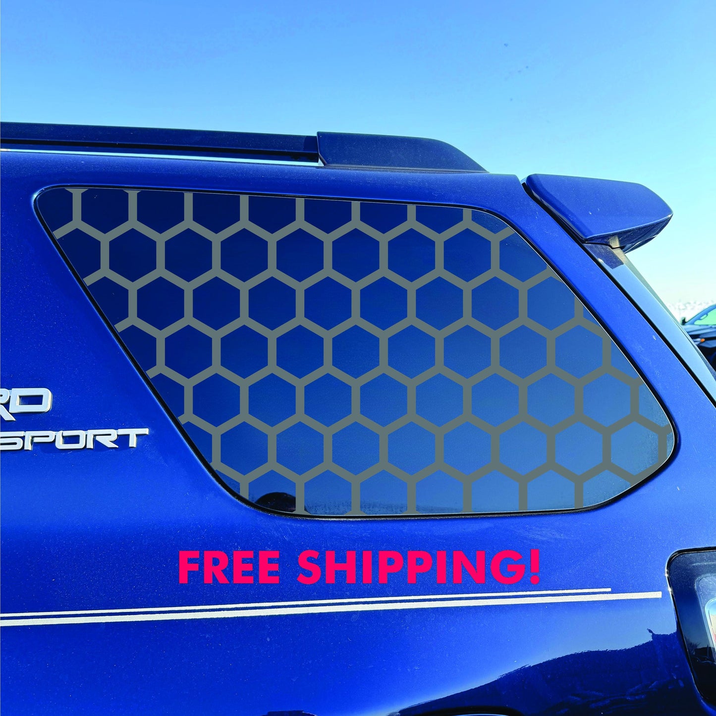 Toyota 4Runner Window Decal - 2014-2024 - Matte Black Sticker - Hexagon Honeycomb
