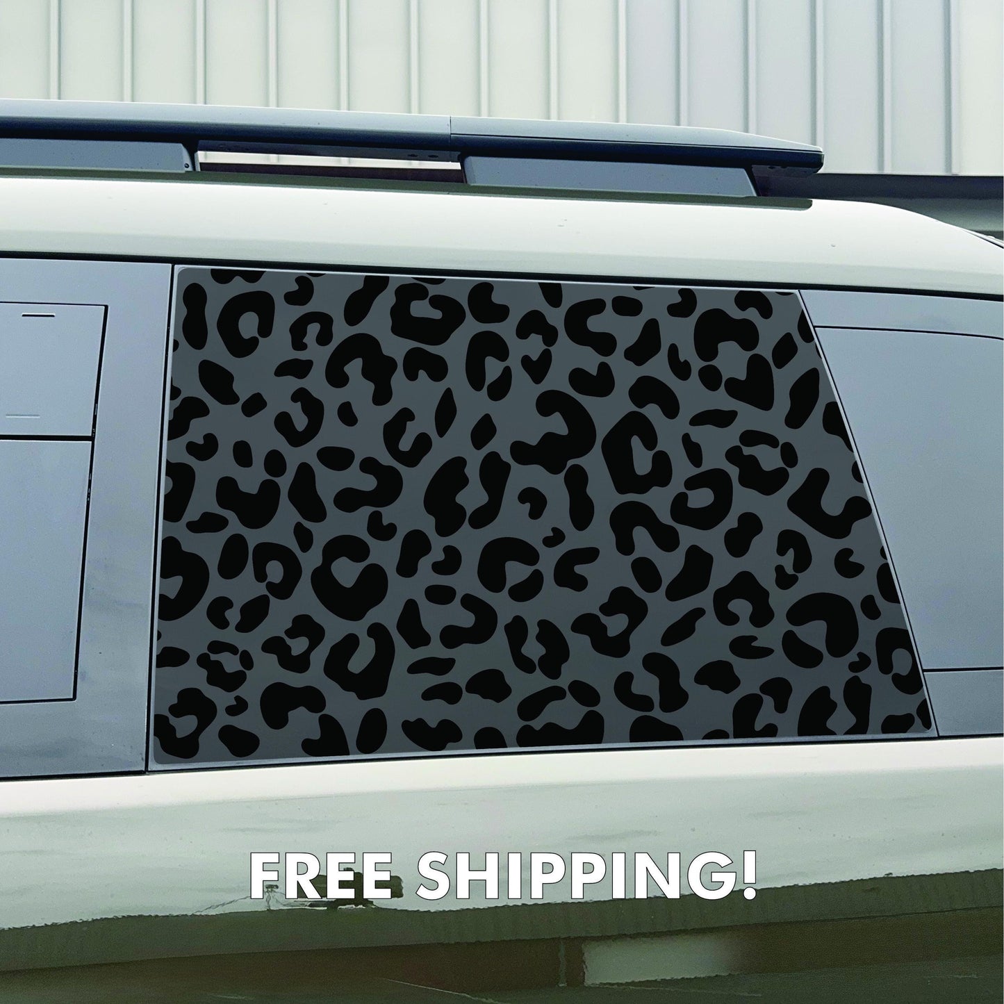 2024–2025 Hyundai Santa Fe Quarter Window Decal - Cheetah Leopard - Matte Black Vinyl Sticker