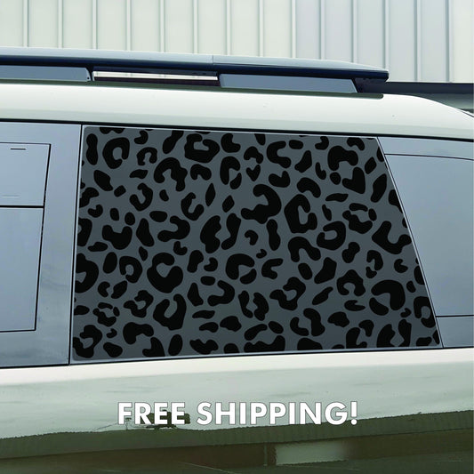 2024–2025 Hyundai Santa Fe Quarter Window Decal - Cheetah Leopard - Matte Black Vinyl Sticker