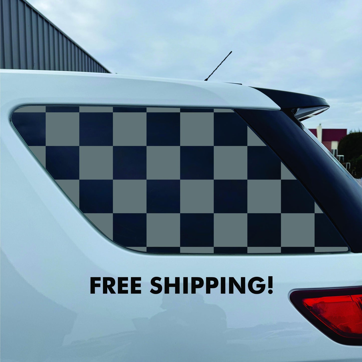 Ford Explorer Window Decal - 2011-2019 - Matte Black Sticker - Checkerboard