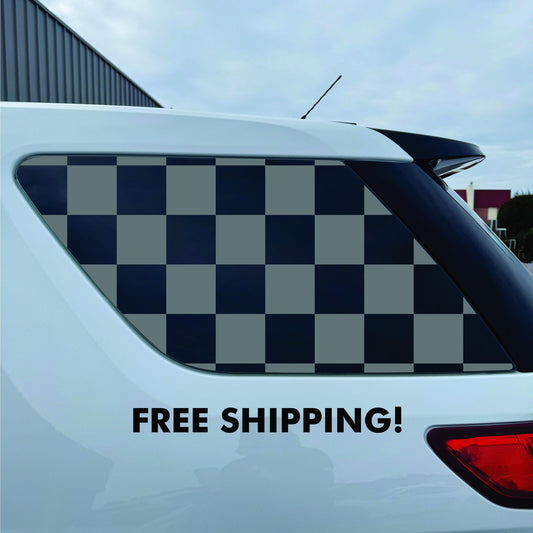 Ford Explorer Window Decal - 2011-2019 - Matte Black Sticker - Checkerboard