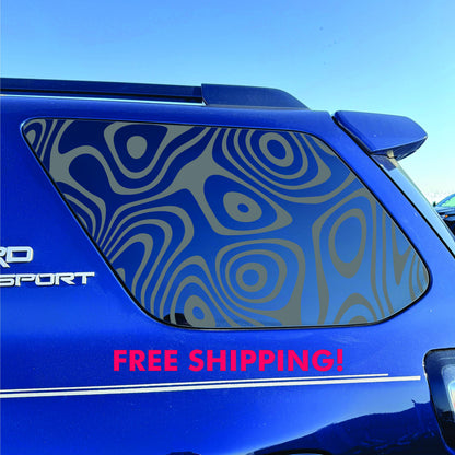 Toyota 4Runner Window Decal - 2014-2024 - Matte Black Sticker - Abstract art