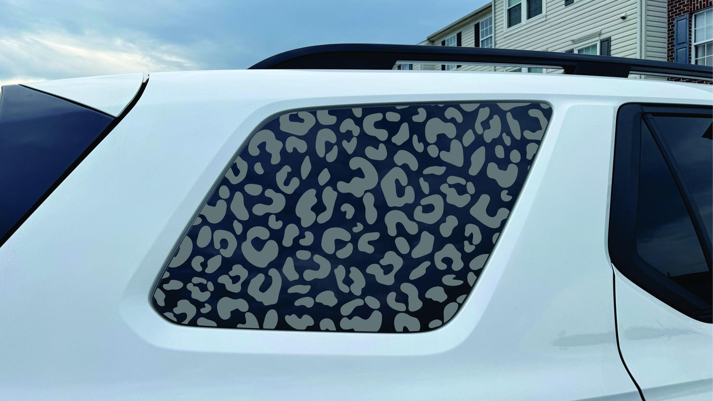 2023–2026 Honda Pilot Quarter Window Decal - Cheetah Leopard – Matte Black Vinyl Sticker