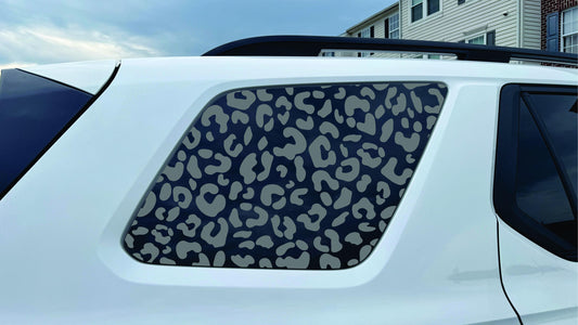 2023–2026 Honda Pilot Quarter Window Decal - Cheetah Leopard – Matte Black Vinyl Sticker