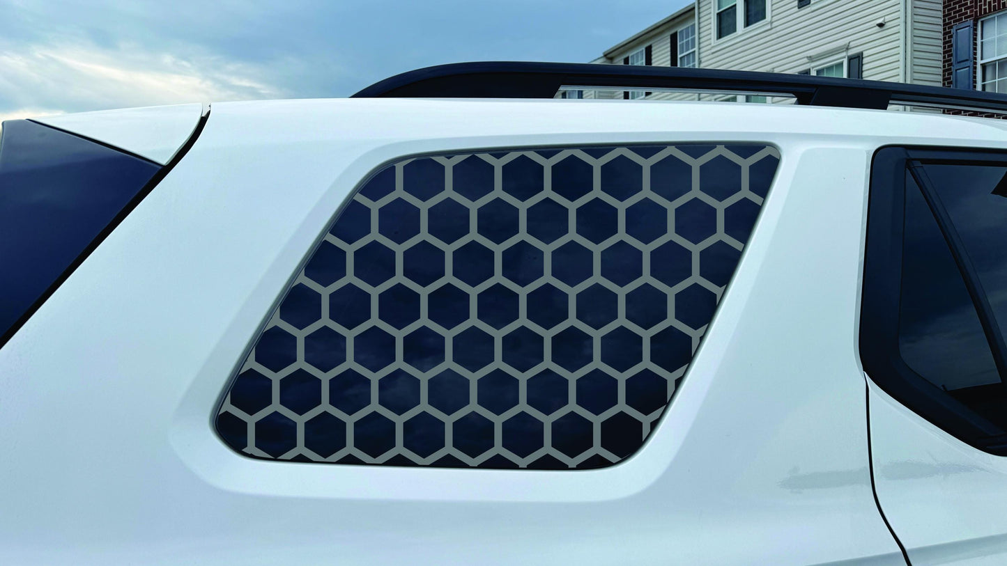 2023-2026 Honda Pilot Quarter Window Decal Sticker - Hexagon - Honeycomb