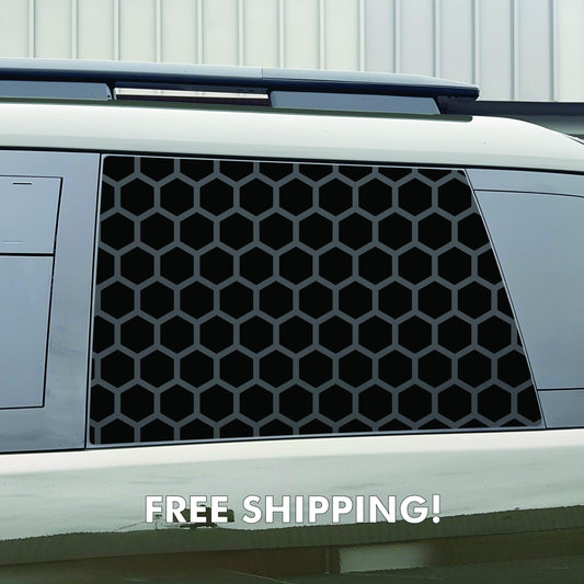 2024-2025 Hyundai Santa Fe Quarter Window Decal Sticker - Hexagon Honeycomb Pattern