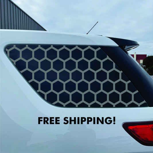 Ford Explorer Window Decal - 2011-2019 - Matte Black Sticker - Hexagon Honeycomb Pattern