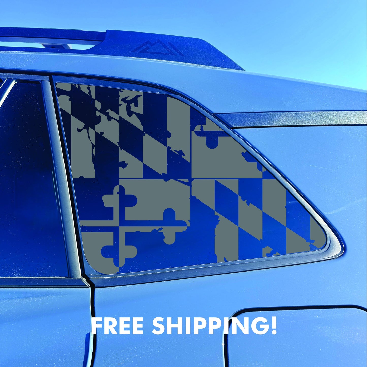 2026 Toyota RAV4 Window Decal  - Matte Black Sticker - Distressed Maryland Flag