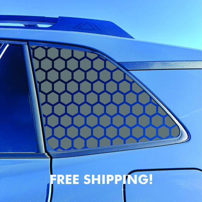 2026 Toyota RAV4 Window Decal  - Matte Black Sticker - Hexagon Honeycomb Pattern