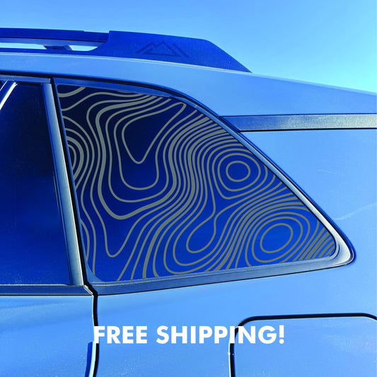 2026 Toyota RAV4 Window Decal  - Matte Black Sticker - Topographic Map