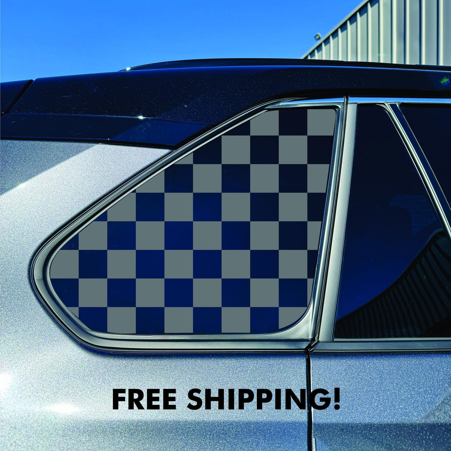 2019-2025 Toyota RAV4 Window Decal  - Matte Black Sticker - Checkerboard