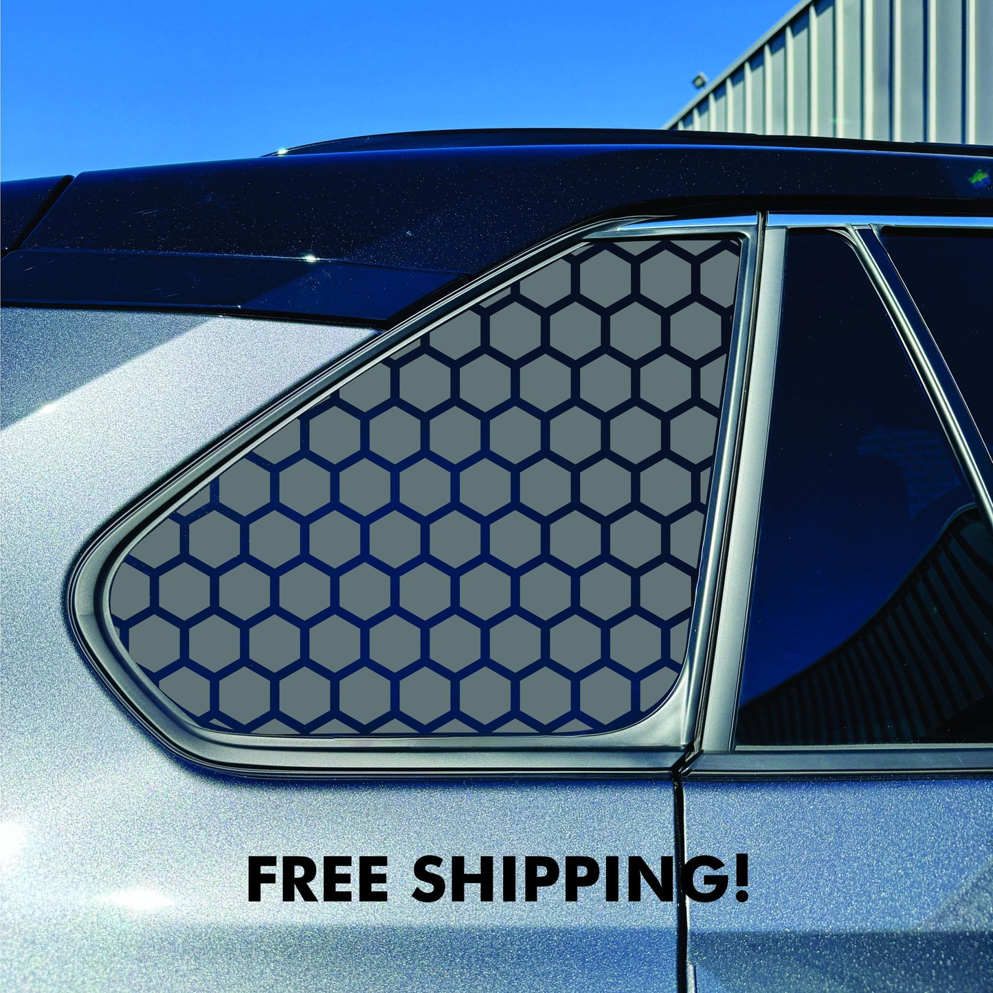2019-2025 Toyota RAV4 Window Decal  - Matte Black Sticker - Hexagon Honeycomb Pattern