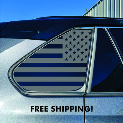 2019-2025 Toyota RAV4 Window Decal  - Matte Black Sticker - USA Flag