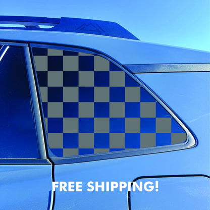 2026 Toyota RAV4 Window Decal  - Matte Black Sticker - Checkerboard
