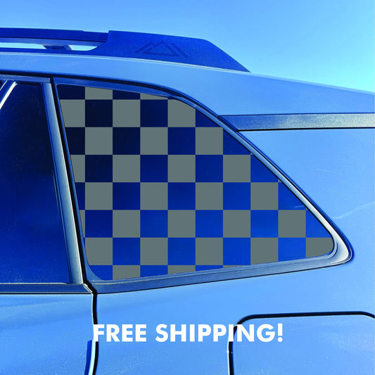 2026 Toyota RAV4 Window Decal  - Matte Black Sticker - Checkerboard