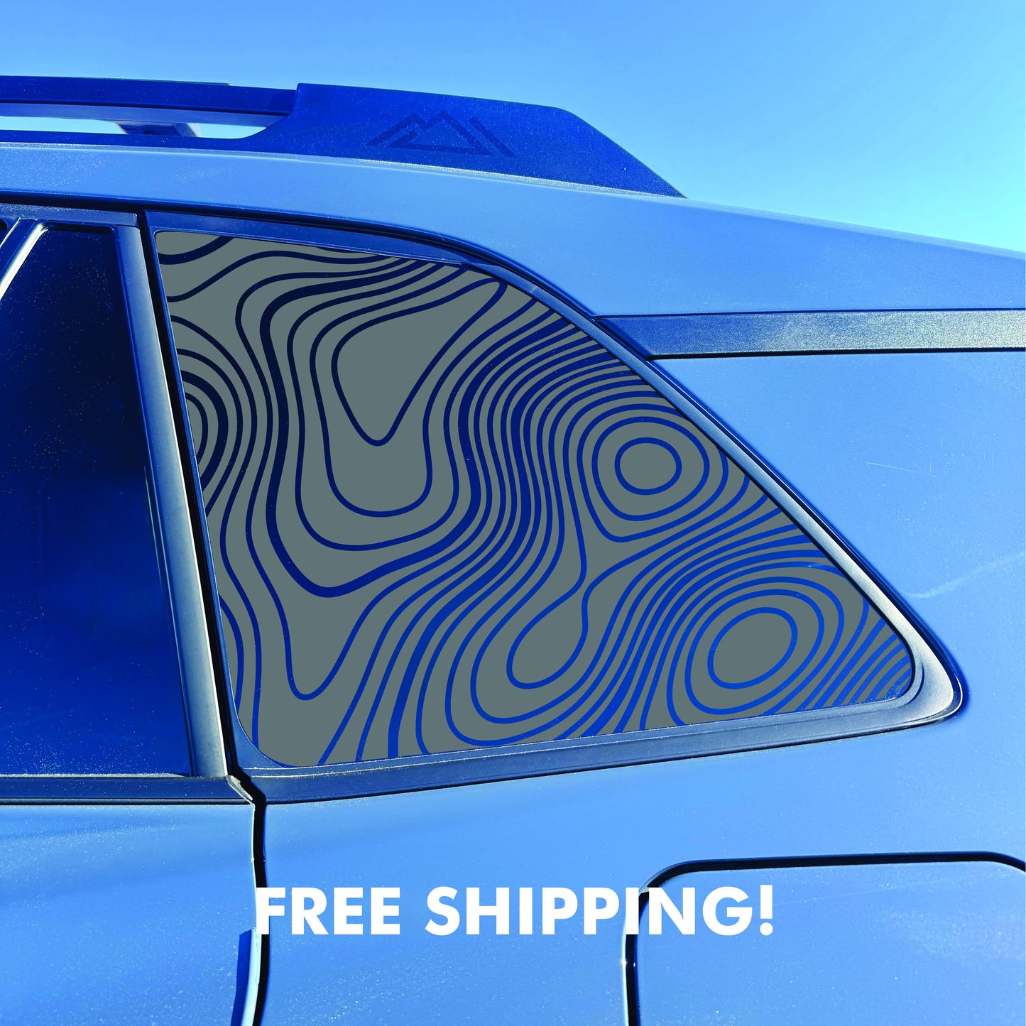 2026 Toyota RAV4 Window Decal  - Matte Black Sticker - Topographic Map Negative