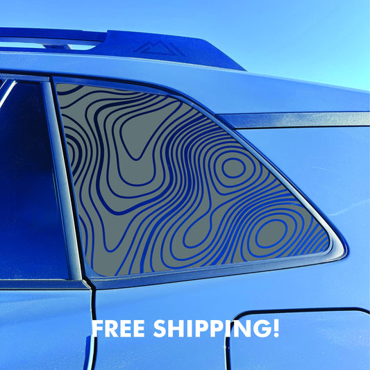2026 Toyota RAV4 Window Decal  - Matte Black Sticker - Topographic Map Negative