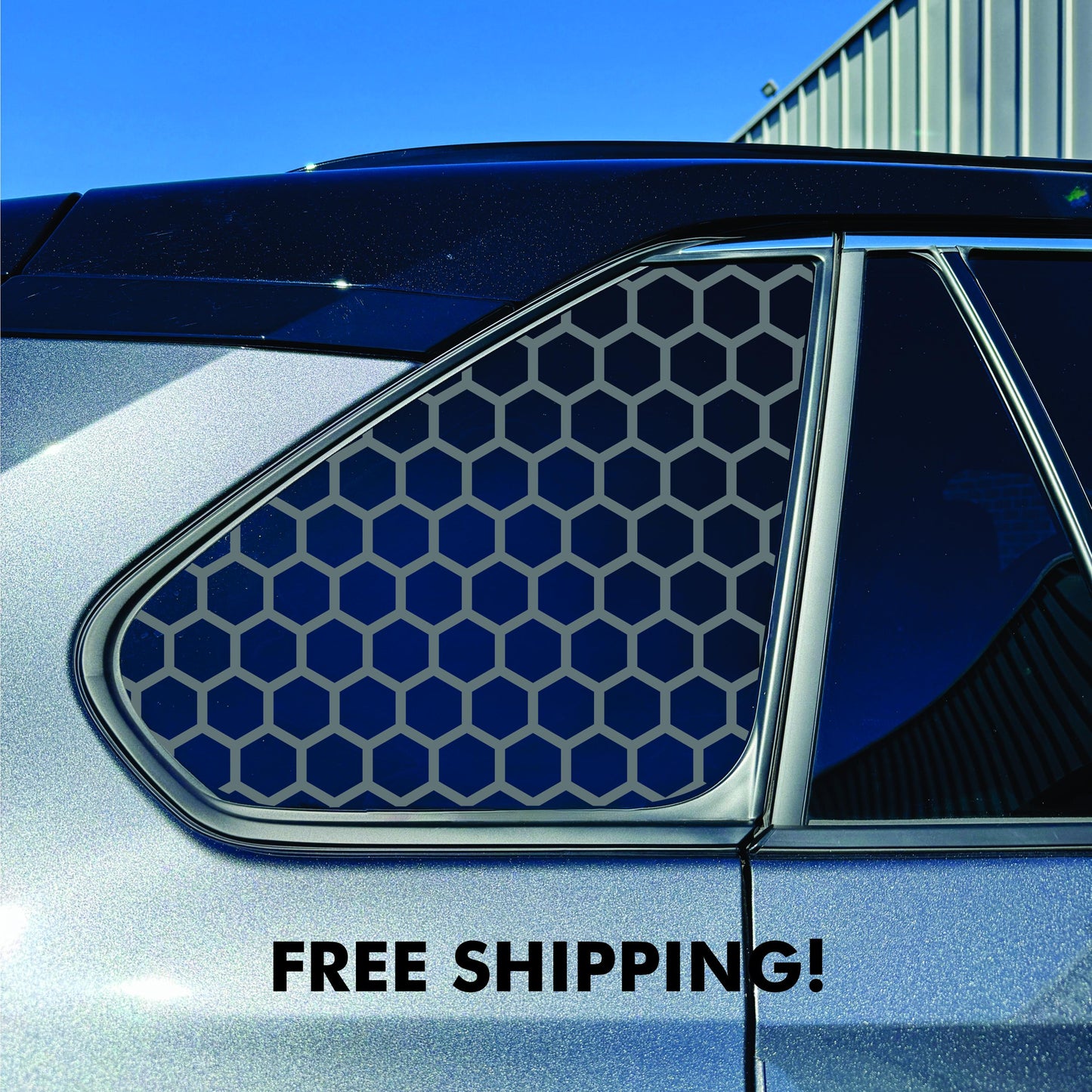 2019-2025 Toyota RAV4 Window Decal  - Matte Black Sticker - Hexagon Pattern