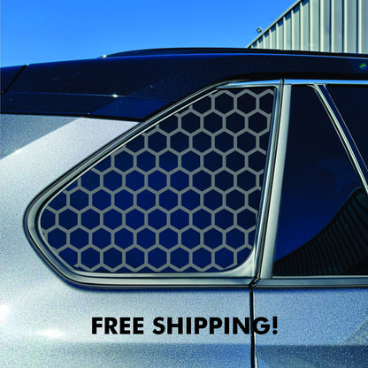 2019-2025 Toyota RAV4 Window Decal  - Matte Black Sticker - Hexagon Pattern