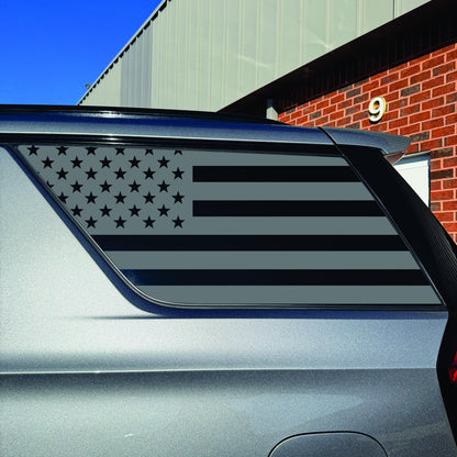 2021-2025 GMC Yukon - Chevrolet Tahoe Window Decal - Matte Black Sticker - US Flag
