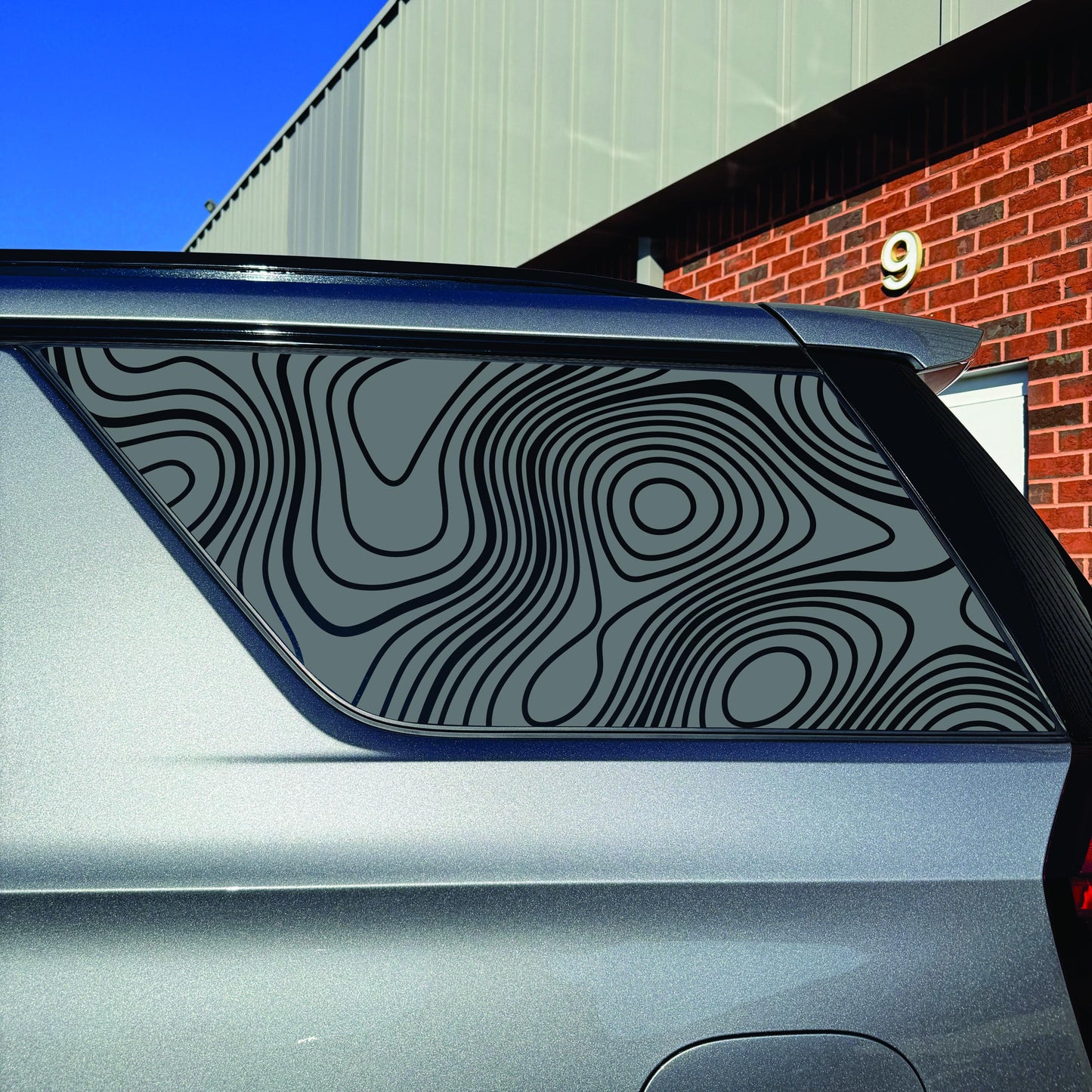 2021-2025 GMC Yukon - Chevrolet Tahoe Window Decal - Matte Black Sticker - Topography Map Negative