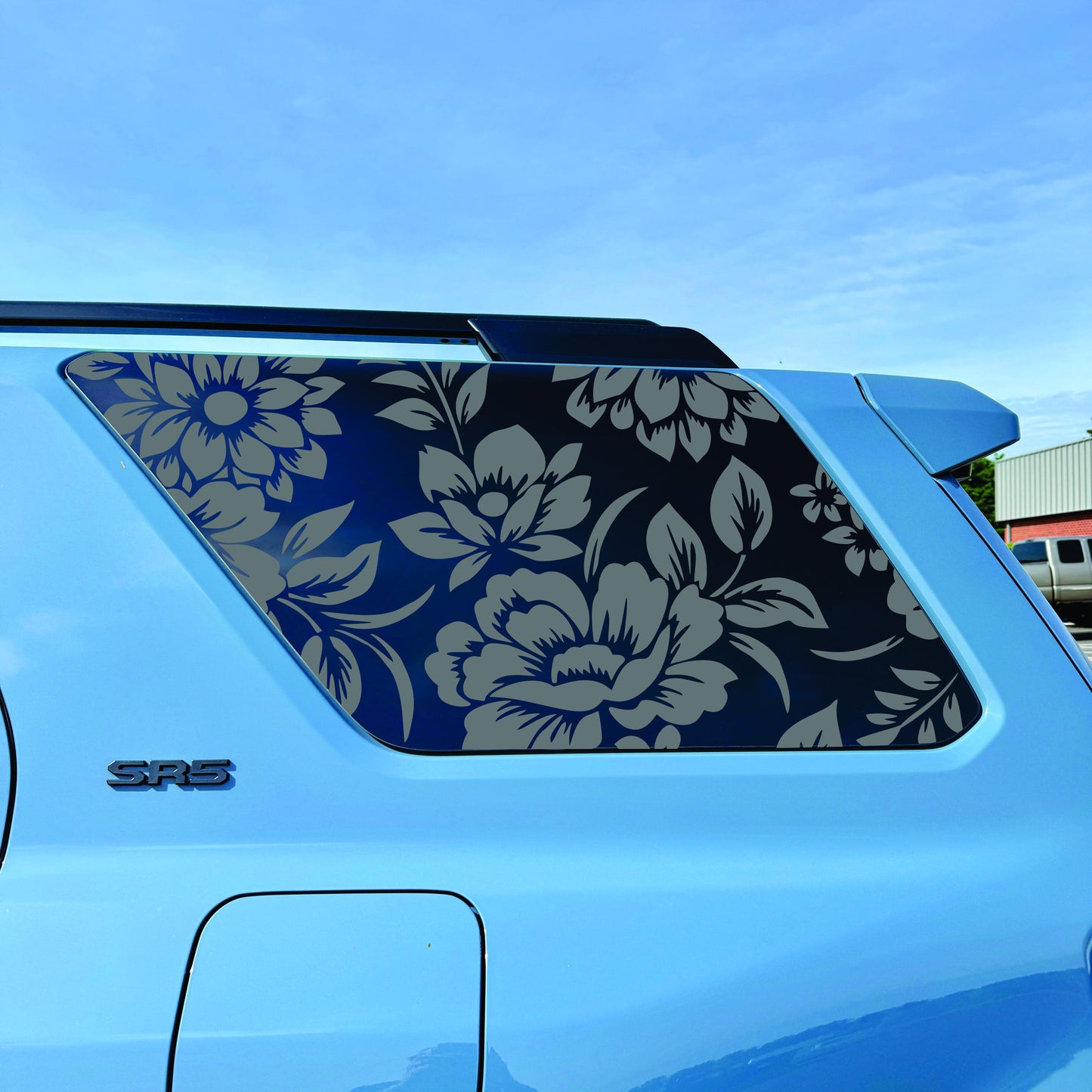2025-2026 Toyota 4Runner - Window Decal - Matte Black Sticker - Flower Design