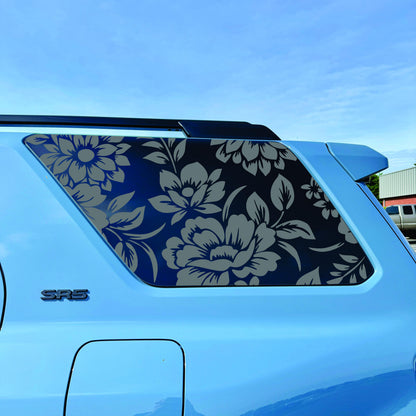 2025-2026 Toyota 4Runner - Window Decal - Matte Black Sticker - Flower Design