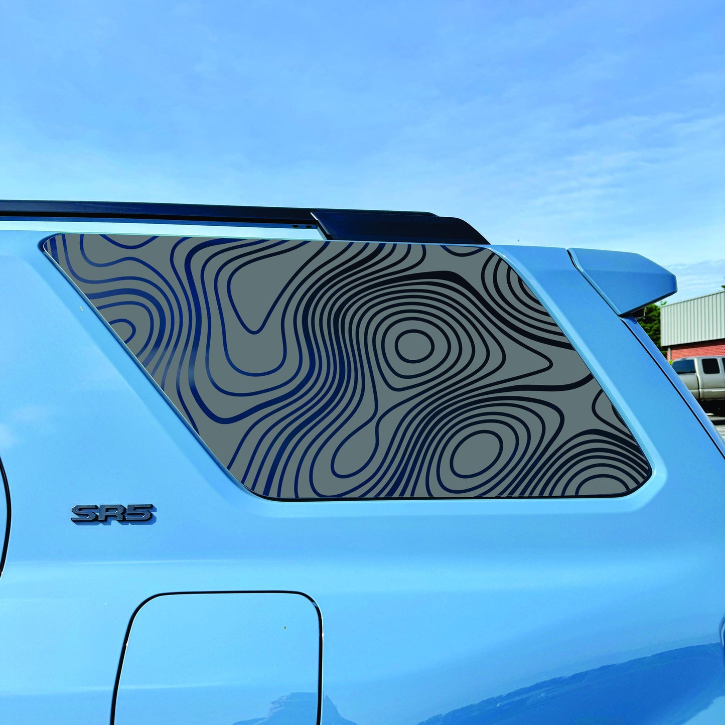 2025-2026 Toyota 4Runner - Window Decal - Matte Black Sticker - Topography Map Reverse
