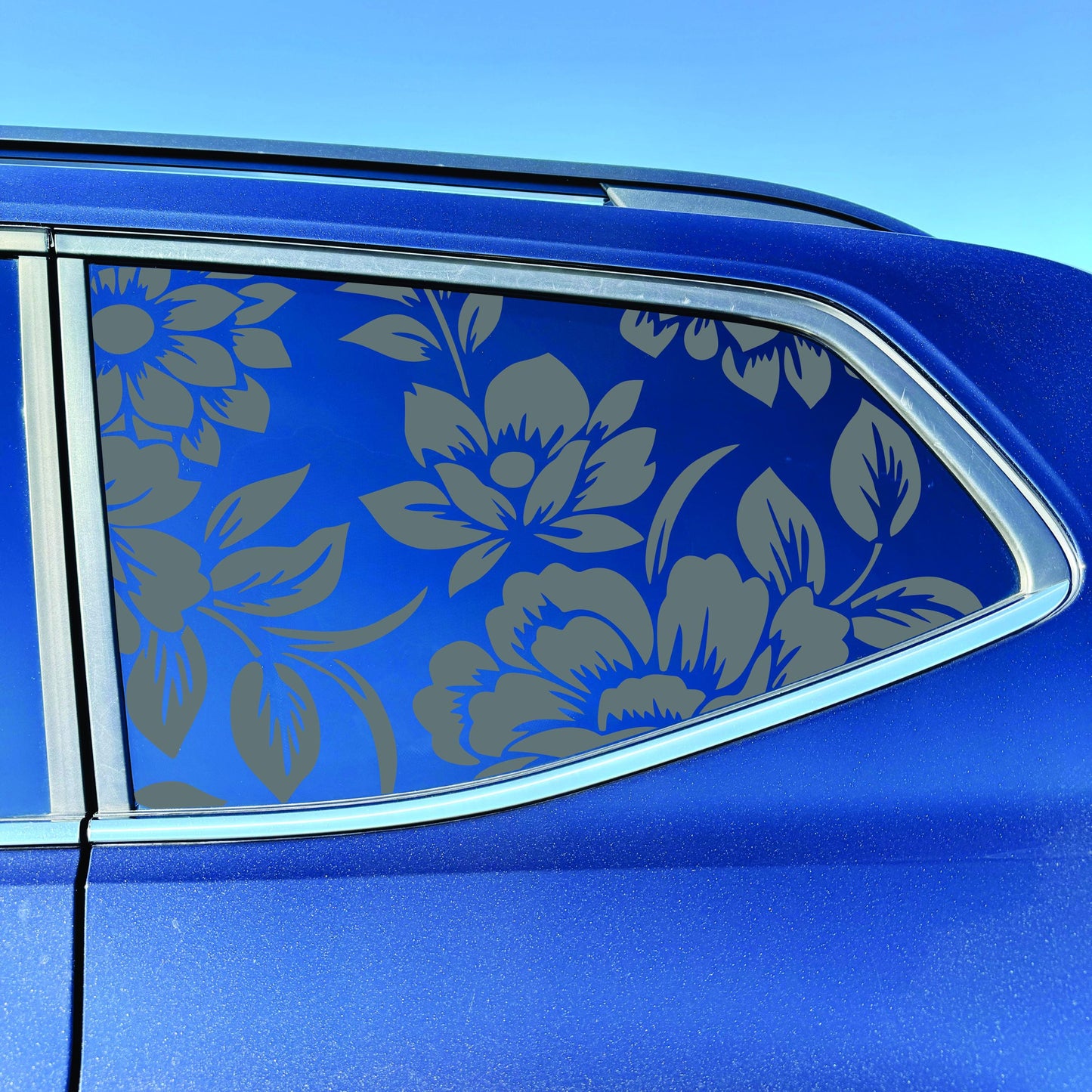 2018-2026 Volkswagen Atlas Accessory - Window Decal - Matte Black Sticker - Flower Pattern