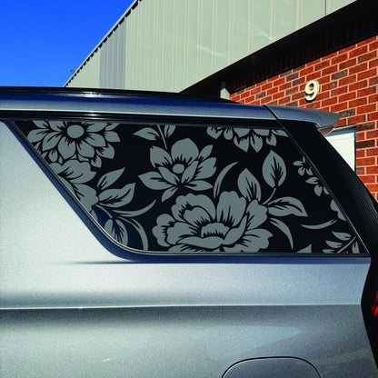 2021-2025 GMC Yukon - Chevrolet Tahoe Window Decal - Matte Black Sticker - Flowers