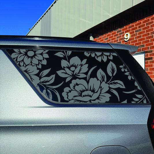 2021-2025 GMC Yukon - Chevrolet Tahoe Window Decal - Matte Black Sticker - Flowers