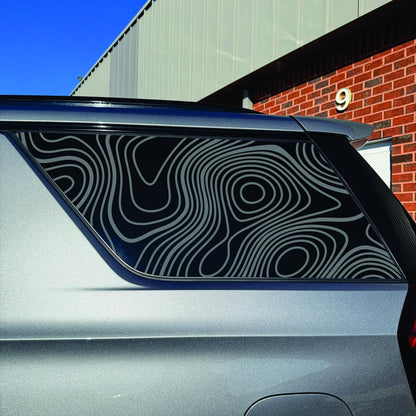 2021-2025 GMC Yukon - Chevrolet Tahoe Window Decal - Matte Black Sticker - Topography Map