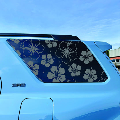 2025-2026 Toyota 4Runner - Window Decal - Matte Black Sticker - Hibiscus Flower Pattern
