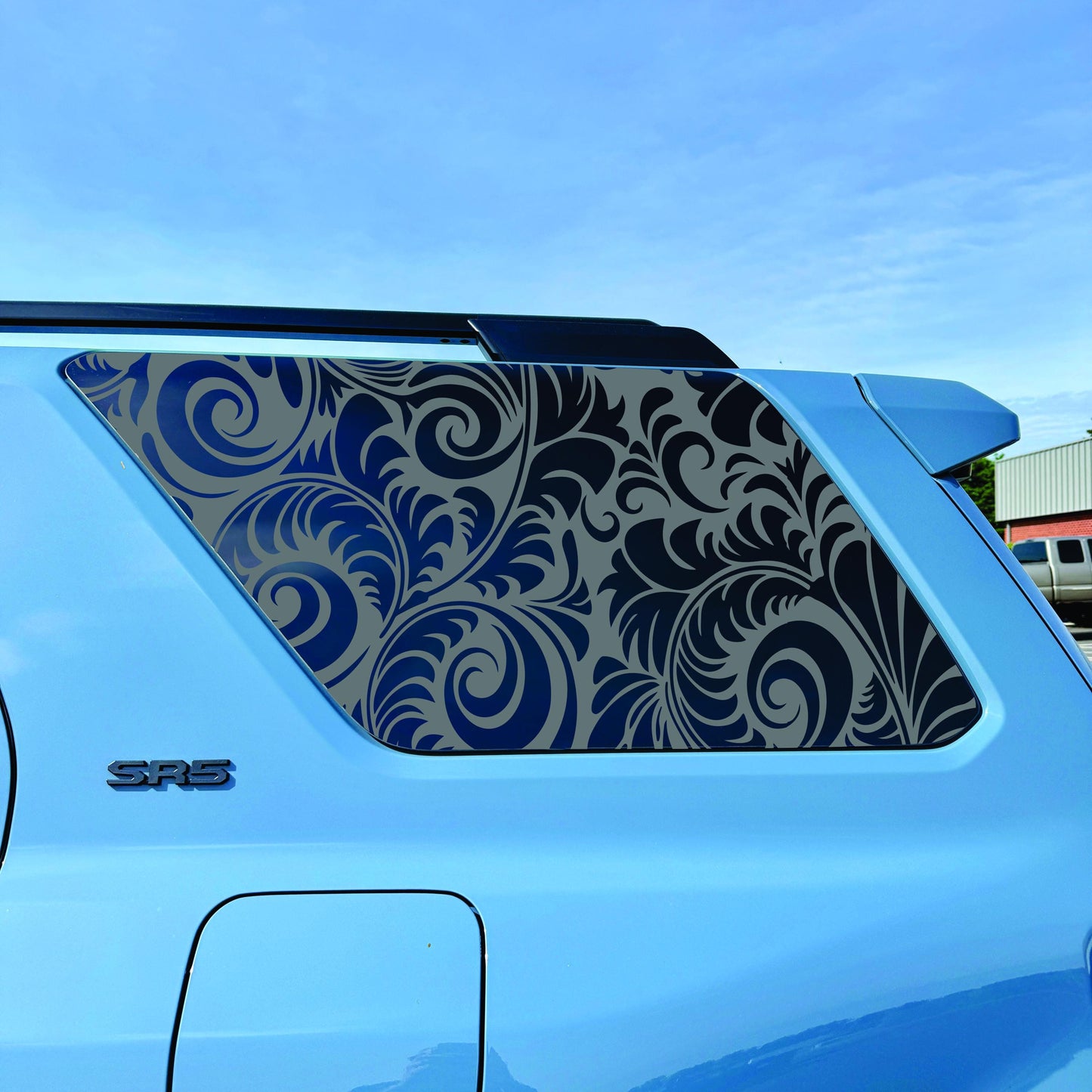 2025-2026 Toyota 4Runner - Window Decal - Matte Black Sticker - Damask Pattern