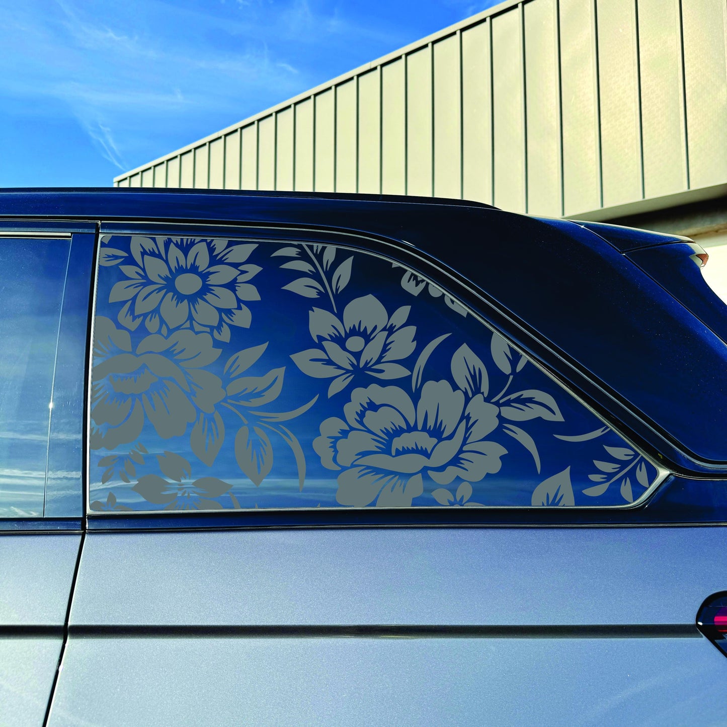 2022-2026 Jeep Grand Cherokee - Window Decal - Matte Black Sticker - Flower Design