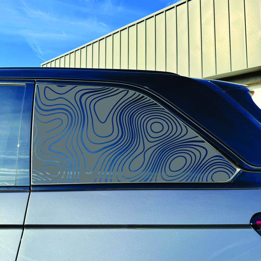 2022-2026 Jeep Grand Cherokee - Window Decal - Matte Black Sticker - Topography Map