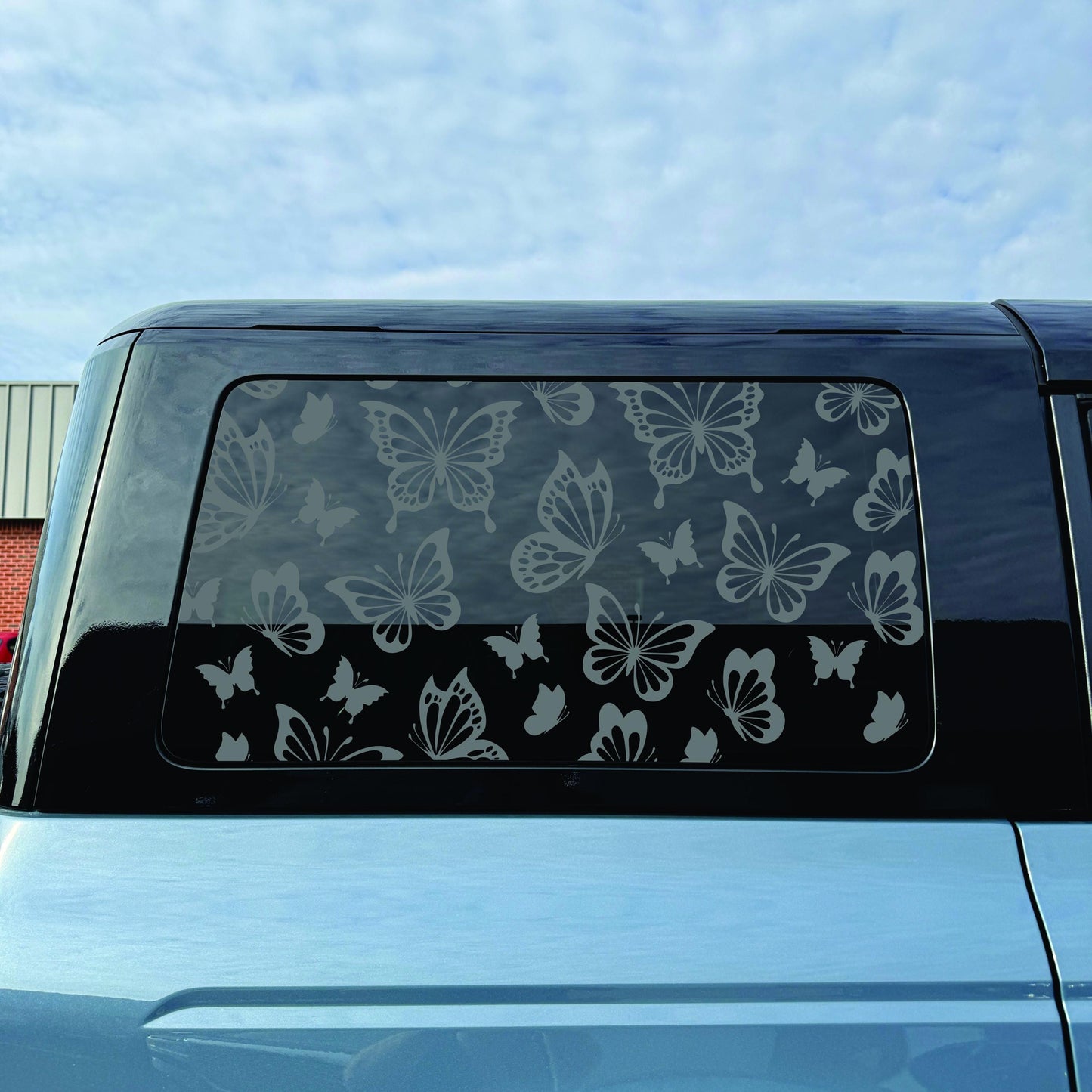 2021–2026 Ford Bronco 4-Door Quarter Window Decal – Matte Black Vinyl - Butterflies