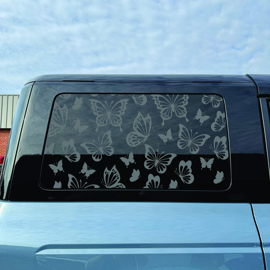 2021–2026 Ford Bronco 4-Door Quarter Window Decal – Matte Black Vinyl - Butterflies