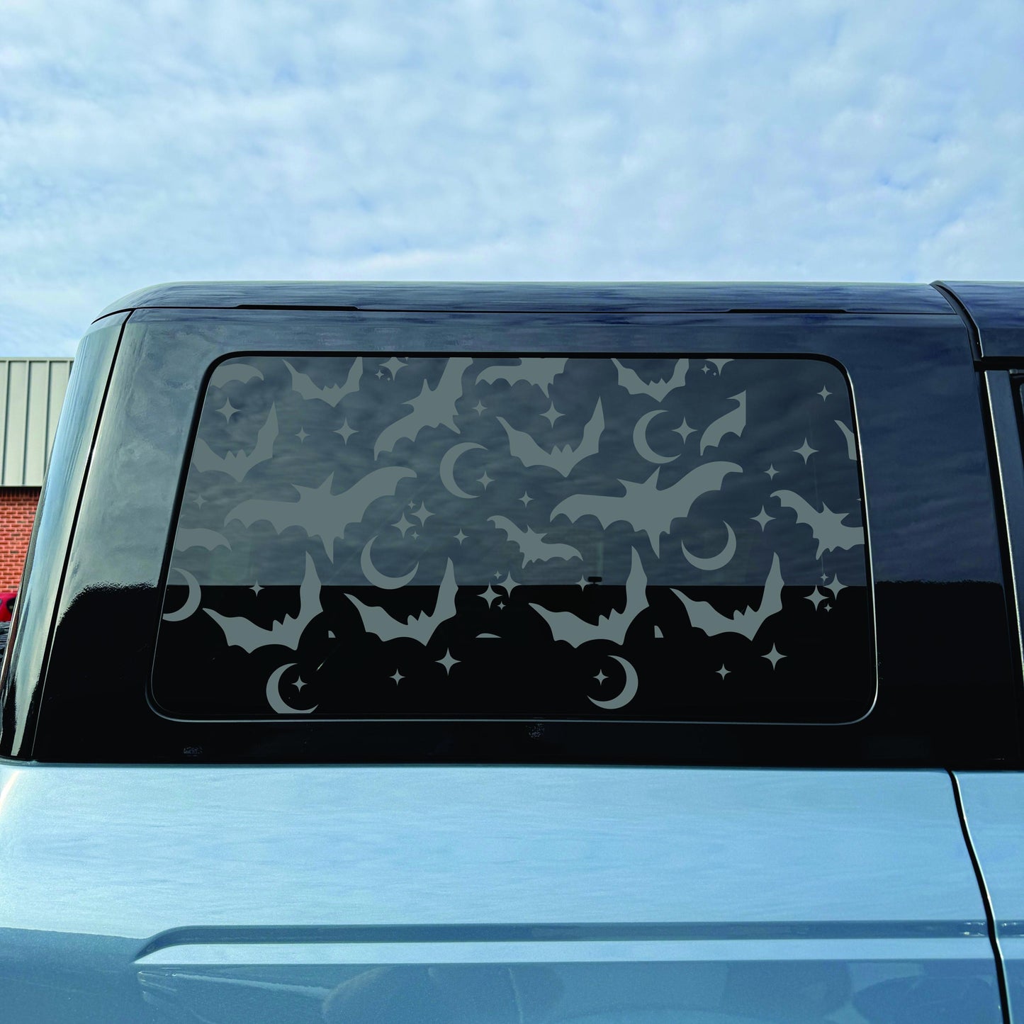2021–2026 Ford Bronco 4-Door Quarter Window Decal – Matte Black Vinyl - Spooky Bats