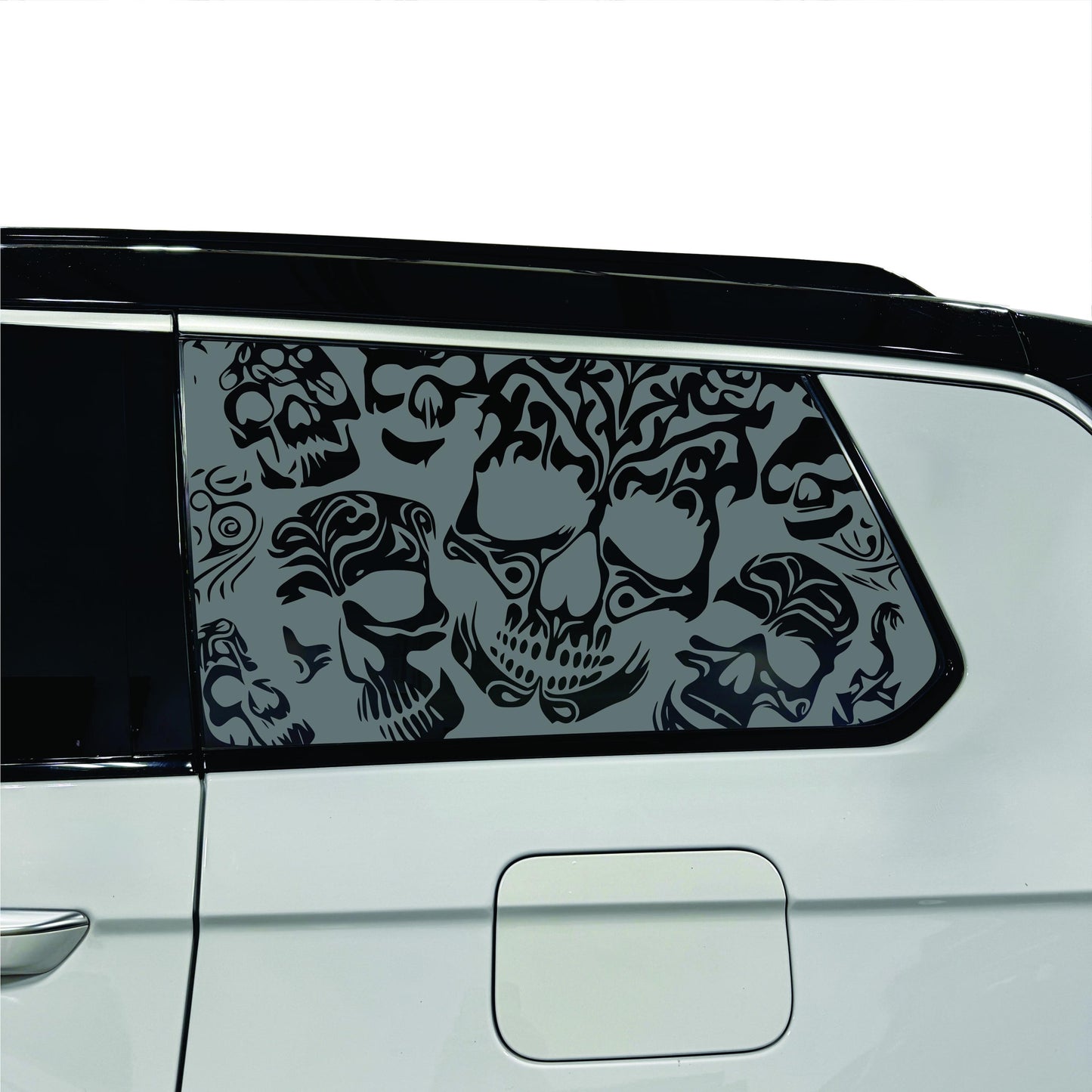 2022-2026 Jeep Grand Cherokee L - Third Row - Window Decal - Matte Black Sticker - Skulls