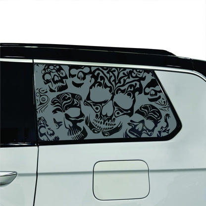 2022-2026 Jeep Grand Cherokee L - Third Row - Window Decal - Matte Black Sticker - Skulls