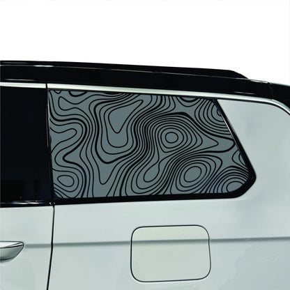 2022-2026 Jeep Grand Cherokee L - Third Row - Window Decal - Matte Black Sticker - Topography Map