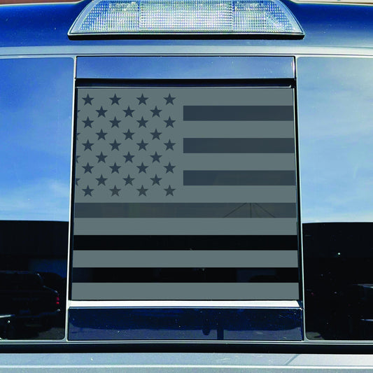 2016-2023 Toyota Tacoma Accessory - Window Decal - Matte Black Sticker - USA Flag