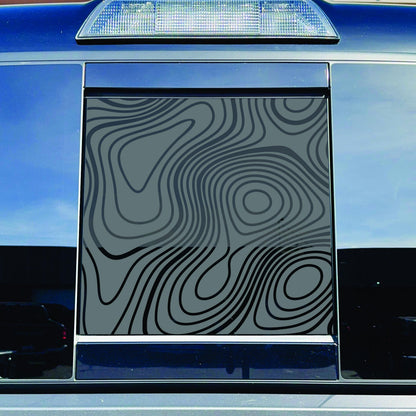 2016-2023 Toyota Tacoma Accessory - Window Decal - Matte Black Sticker - Topography Map