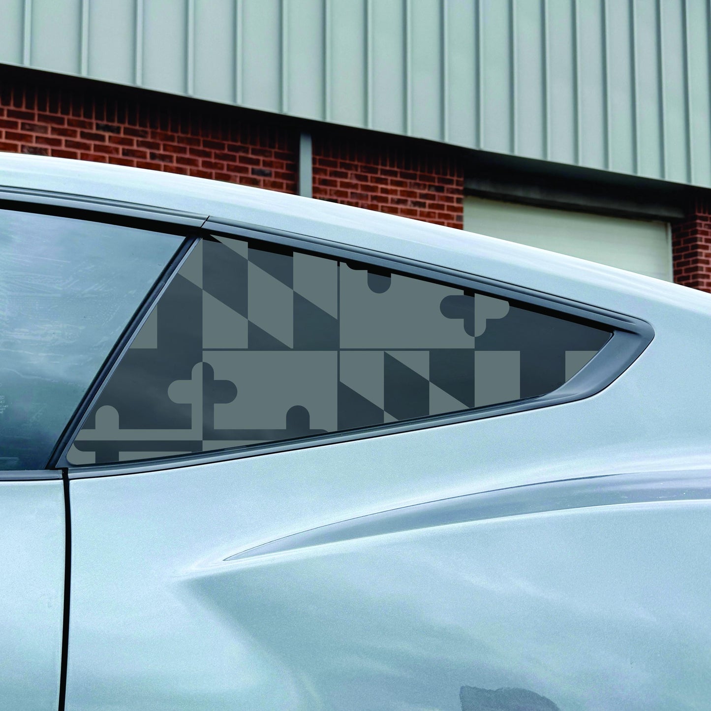 2024-2026 Ford Mustang Accessory - Window Decal - Matte Black Sticker - Maryland Flag